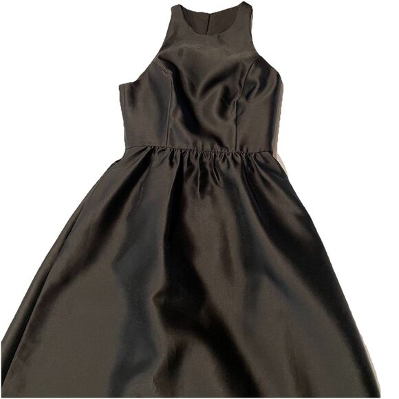 Alfred Sung Style: D7077 Bridesmaid Formal Prom Dance Taffeta Black Dress-2 - Picture 3 of 16
